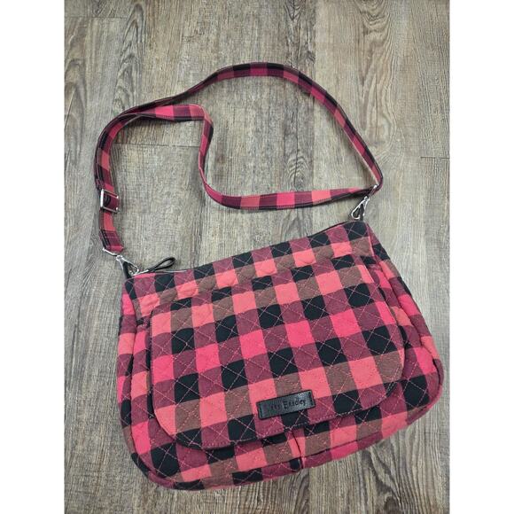 Vera Bradley Handbags - Vera Bradley Red Black Buffalo Plaid Front Flap Quilted Crossbody Shoulder Purse